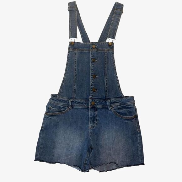 Tinseltown Women's Blue Short Overalls - Picture 2 of 8